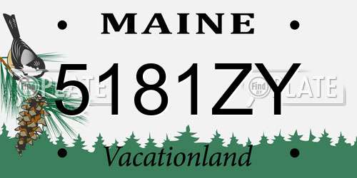 5181ZY Maine License Plate