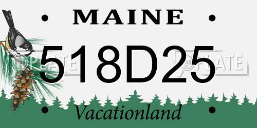 518D25 Maine License Plate