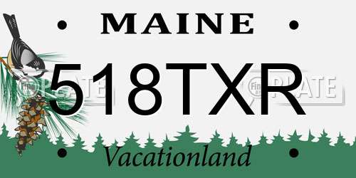 518TXR Maine License Plate