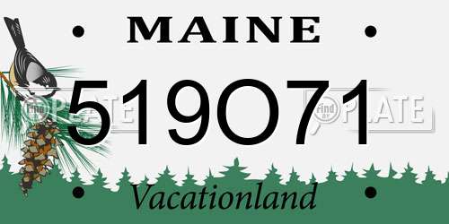 519O71 Maine License Plate