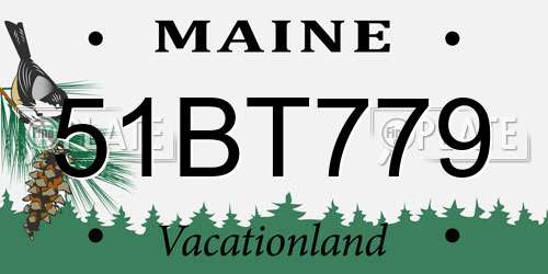 51BT779 Maine License Plate