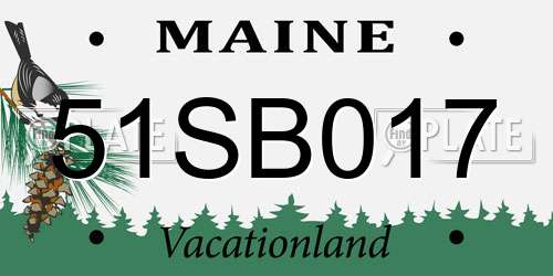 51SB017 Maine License Plate