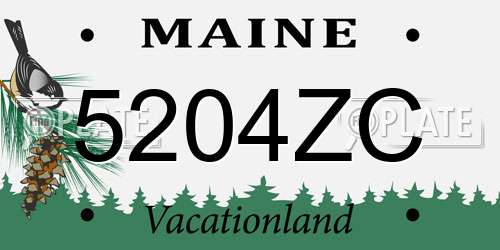 5204ZC Maine License Plate