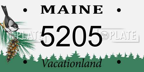 5205 Maine License Plate