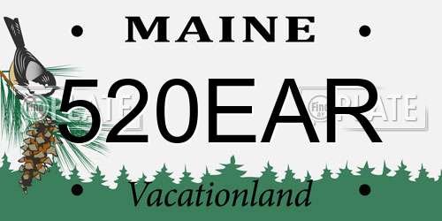 520EAR Maine License Plate