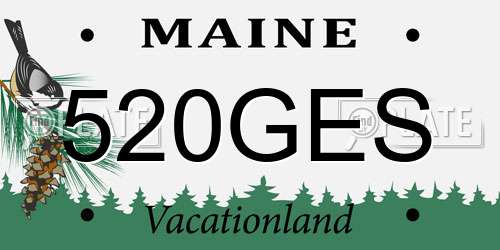 520GES Maine License Plate