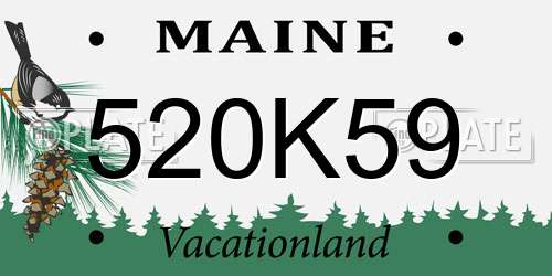 520K59 Maine License Plate