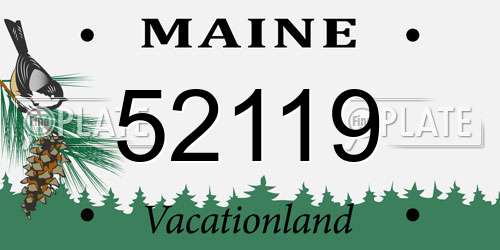 52119 Maine License Plate