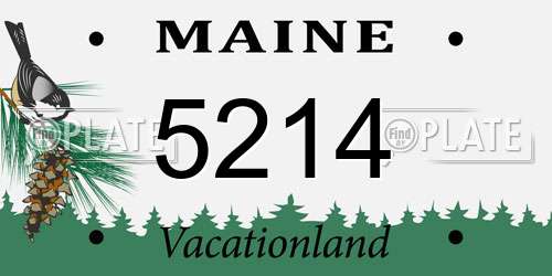 5214 Maine License Plate