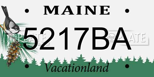 5217BA Maine License Plate