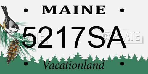 5217SA Maine License Plate