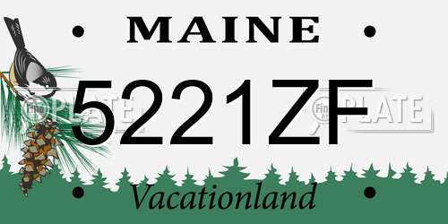 5221ZF Maine License Plate