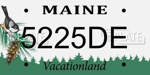 5225DE Maine License Plate