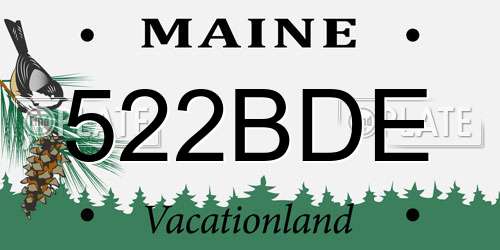 522BDE Maine License Plate