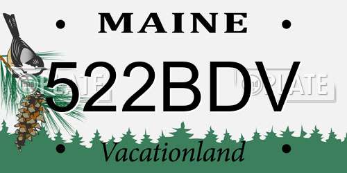 522BDV Maine License Plate