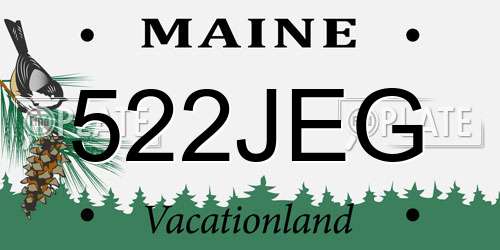 522JEG Maine License Plate