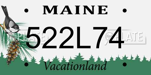 522L74 Maine License Plate