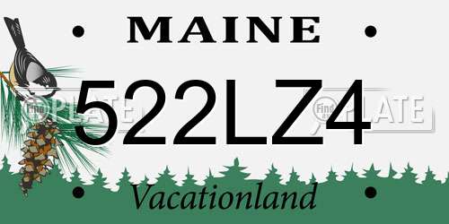 522LZ4 Maine License Plate