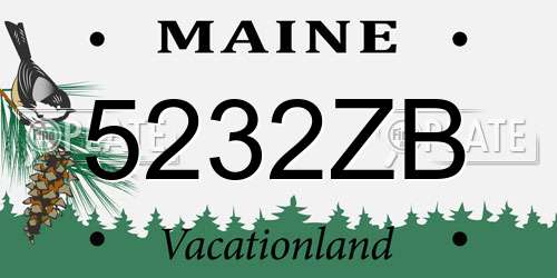5232ZB Maine License Plate