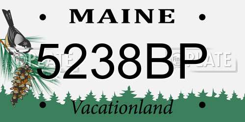 5238BP Maine License Plate