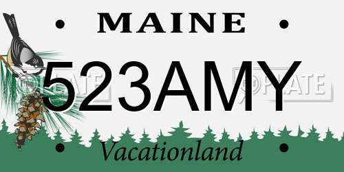 523AMY Maine License Plate
