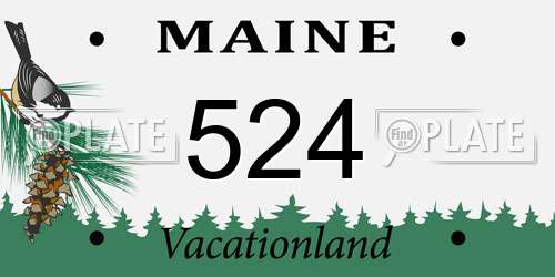 524 Maine License Plate