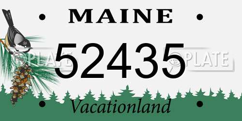 52435 Maine License Plate