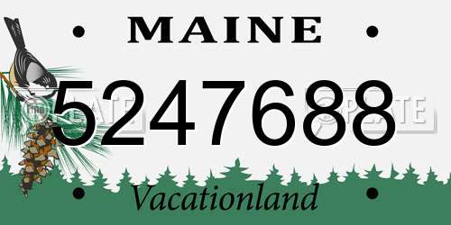 5247688 Maine License Plate