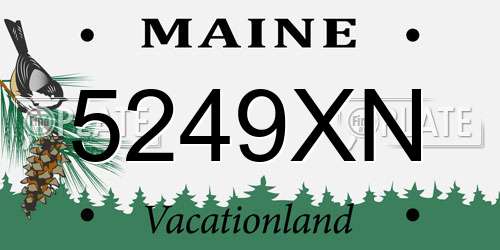 5249XN Maine License Plate