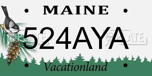 524AYA Maine License Plate