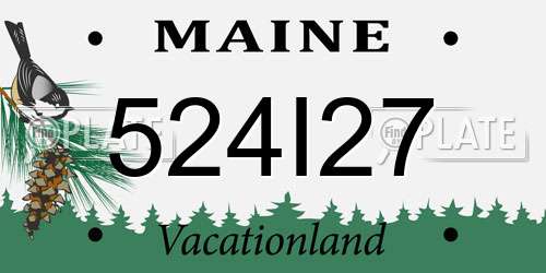 524I27 Maine License Plate
