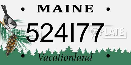 524I77 Maine License Plate