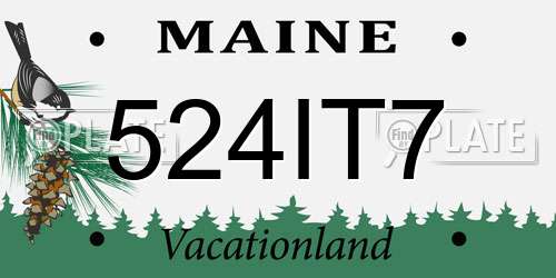 524IT7 Maine License Plate