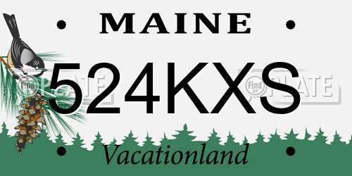 524KXS Maine License Plate