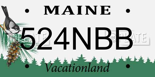 524NBB Maine License Plate
