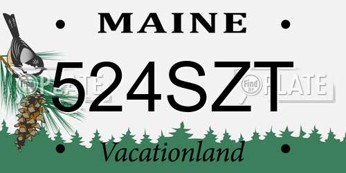 524SZT Maine License Plate