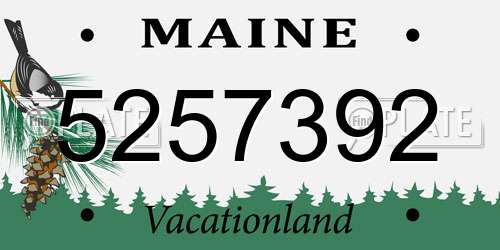 5257392 Maine License Plate