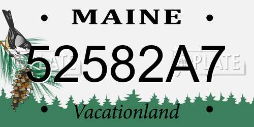 52582A7 Maine License Plate