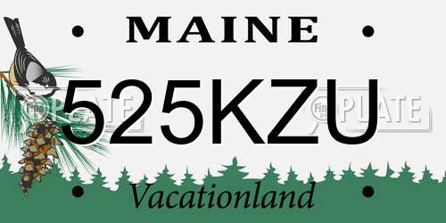 525KZU Maine License Plate