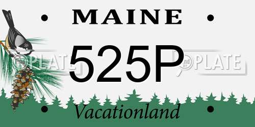 525P Maine License Plate