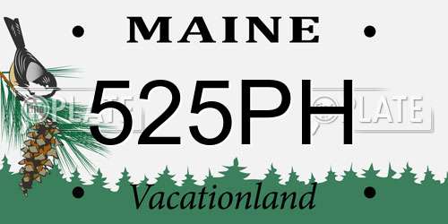 525PH Maine License Plate