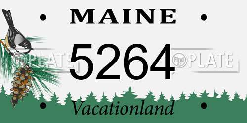 5264 Maine License Plate