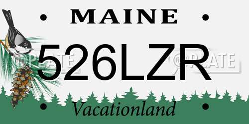 526LZR Maine License Plate