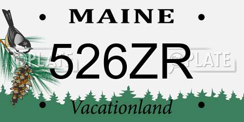 526ZR Maine License Plate