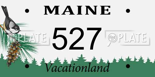 527 Maine License Plate