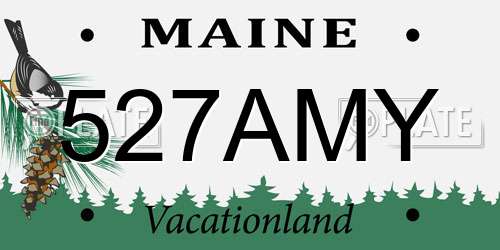 527AMY Maine License Plate