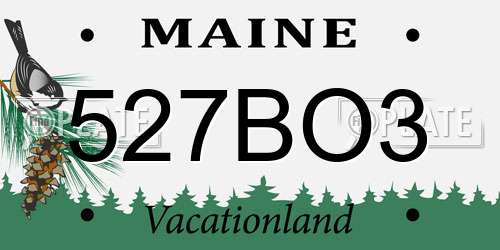 527BO3 Maine License Plate