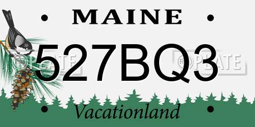 527BQ3 Maine License Plate