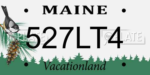 527LT4 Maine License Plate