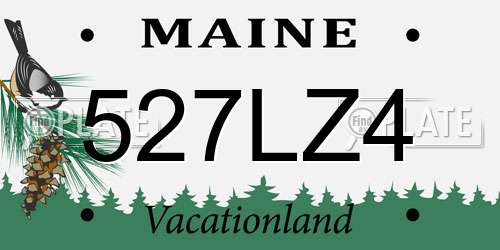 527LZ4 Maine License Plate